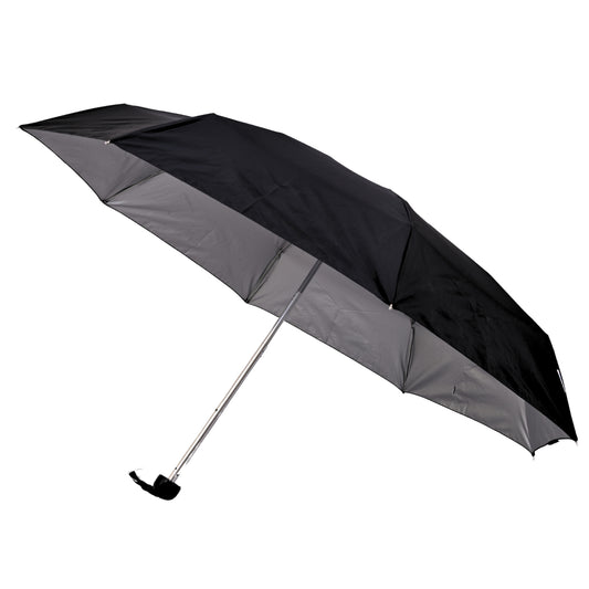 Black silver umbrella on white background