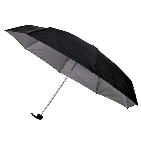 Black silver umbrella on white background