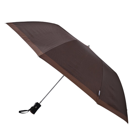Brown umbrella on white background