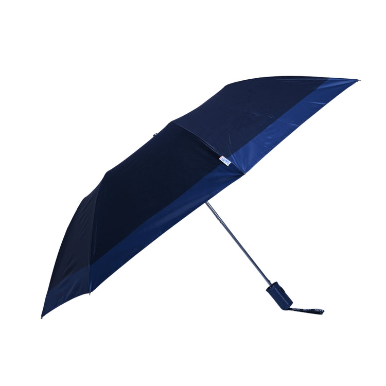 Navy blue checks umbrella on a white background