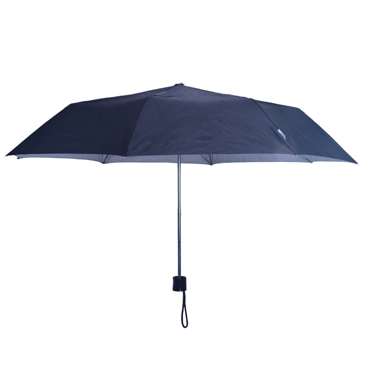 Black silver standing umbrella on a white background
