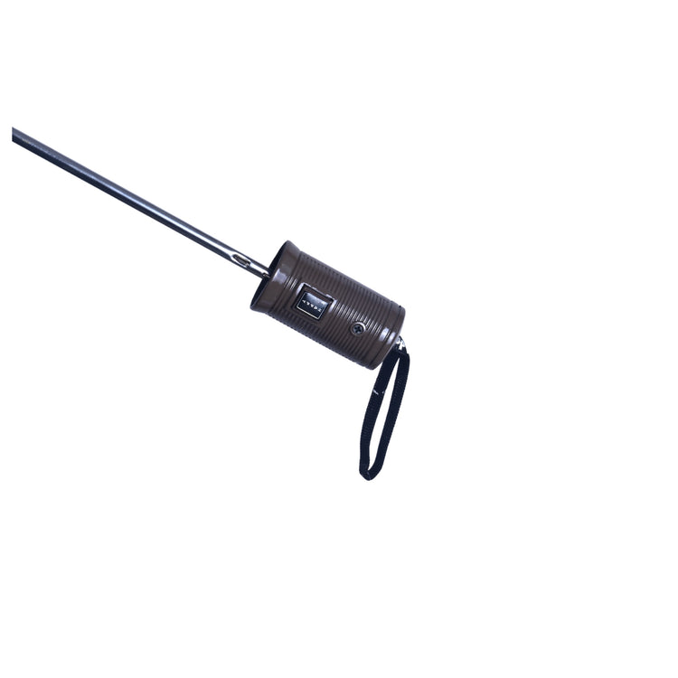 Black metal rod with a cylindrical handle on a white background