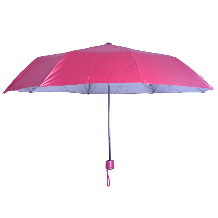 Glossy Pink umbrella with a matching handle on a white background