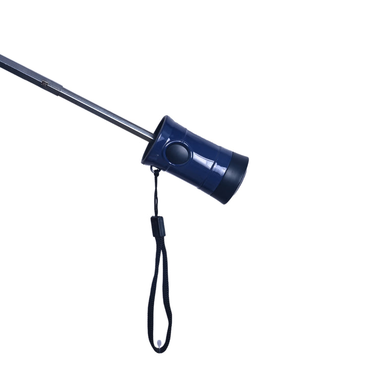 Blue Handle with a black strap on a white background