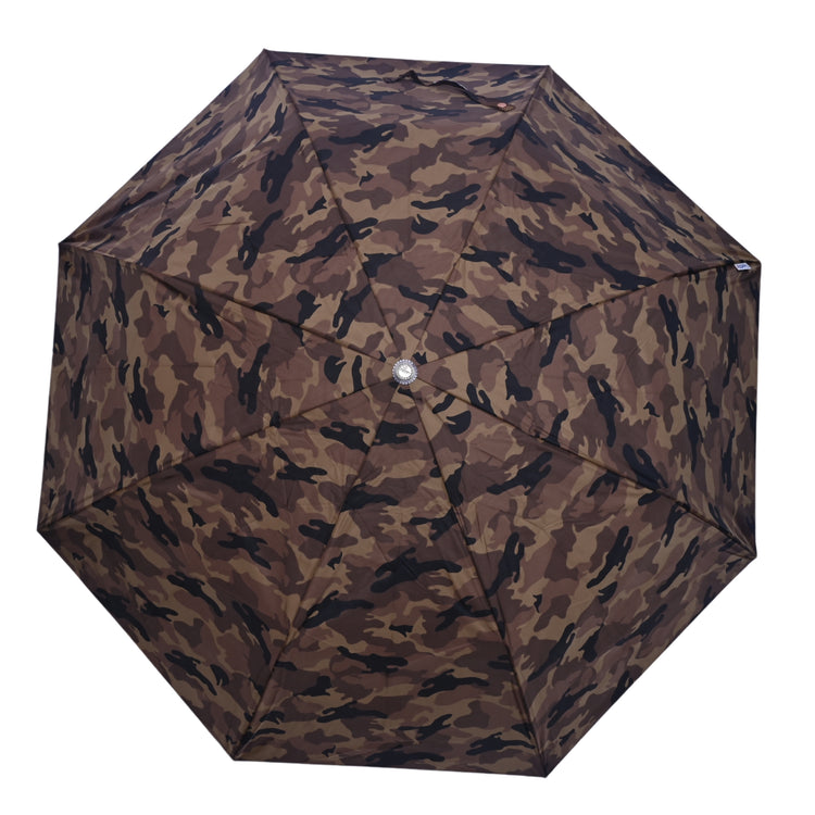 Camouflage-patterned umbrella on a white background