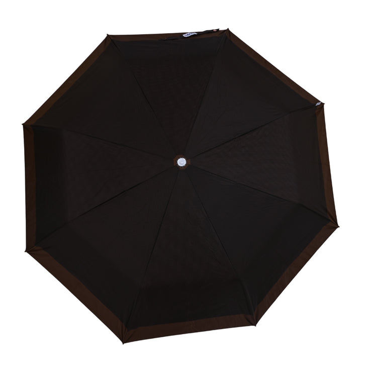 Brown small checks umbrella on white background