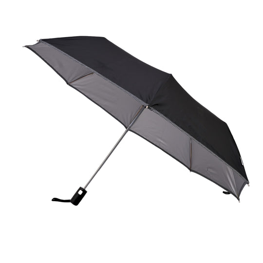 Black silver hairline umbrella on white background
