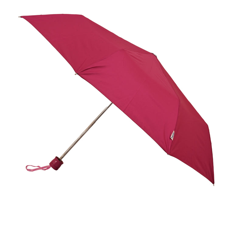 Pink umbrella on white background