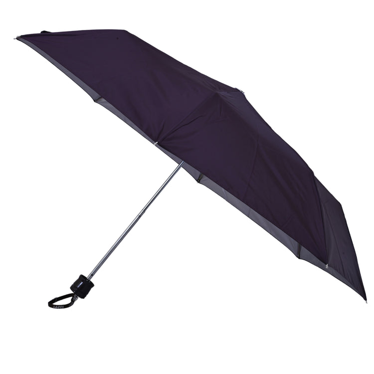 Dark purple umbrella on white background