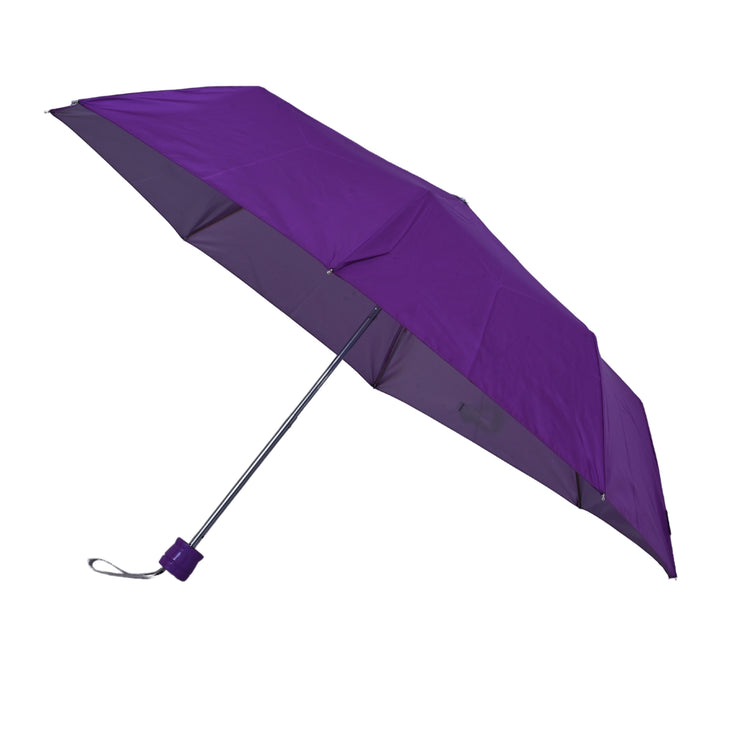 Purple umbrella on white background
