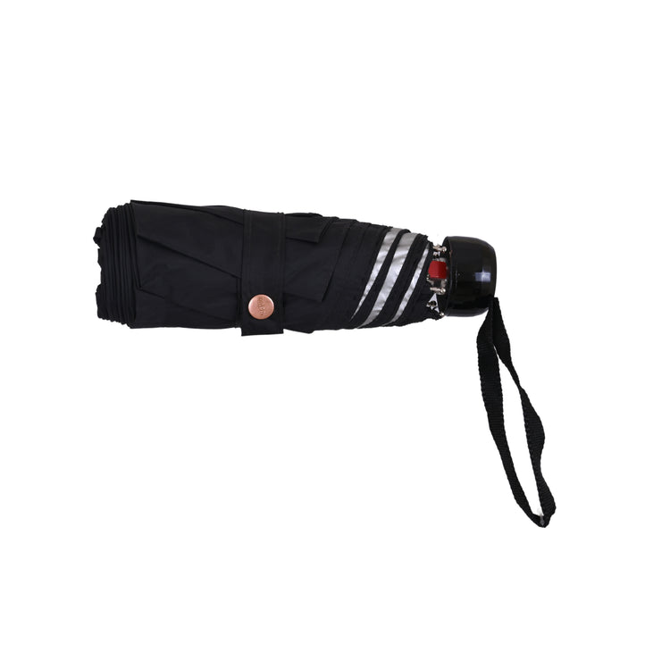 Black silver umbrella on with handle on white background