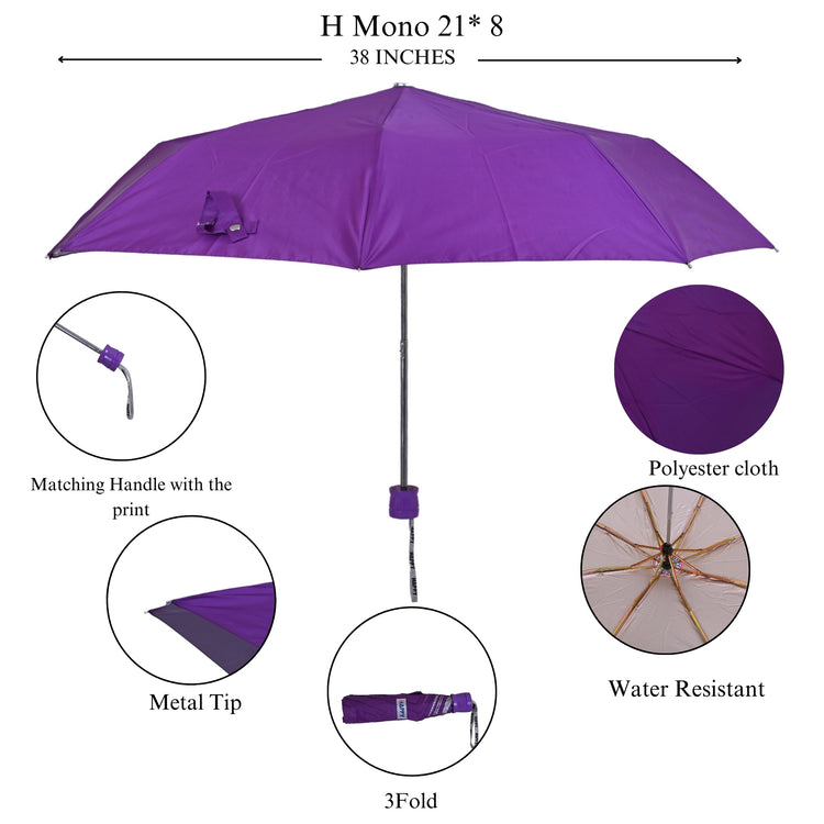  Purple umbrella with features highlighted on a white background