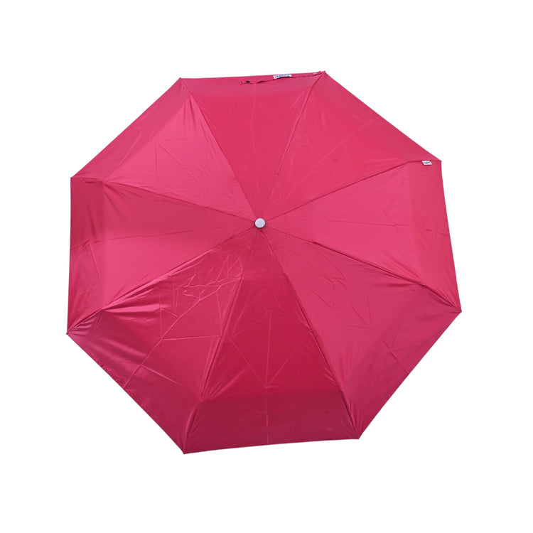 Dark pink umbrella on white background