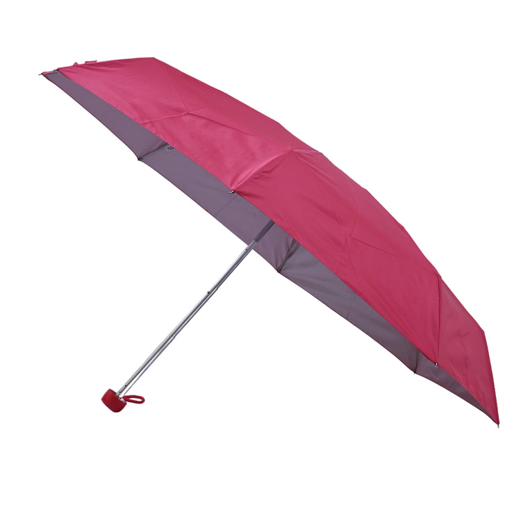 Dark pink umbrella on white background