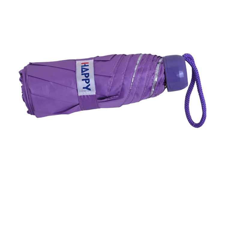 Purple umbrella with handle on white background 