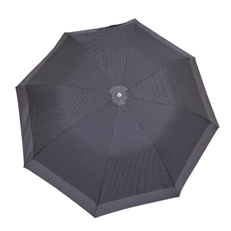 Grey umbrella on white ground