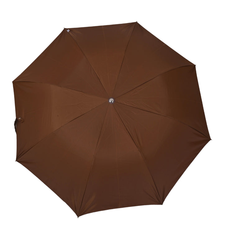 Brown umbrella on white background