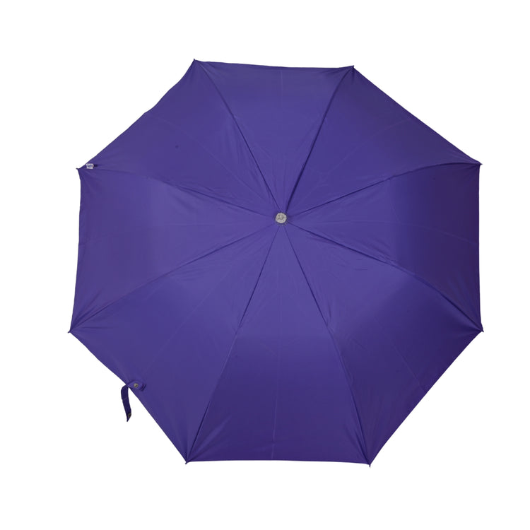 Purple umbrella on white background