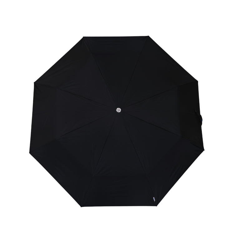 Black silver umbrella on white background