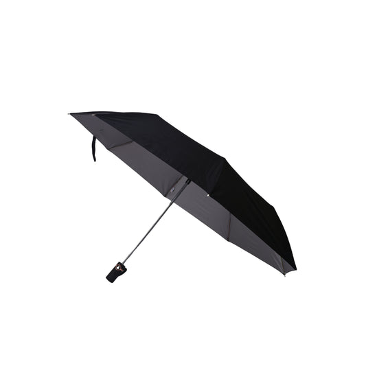 Black silver umbrella on white background